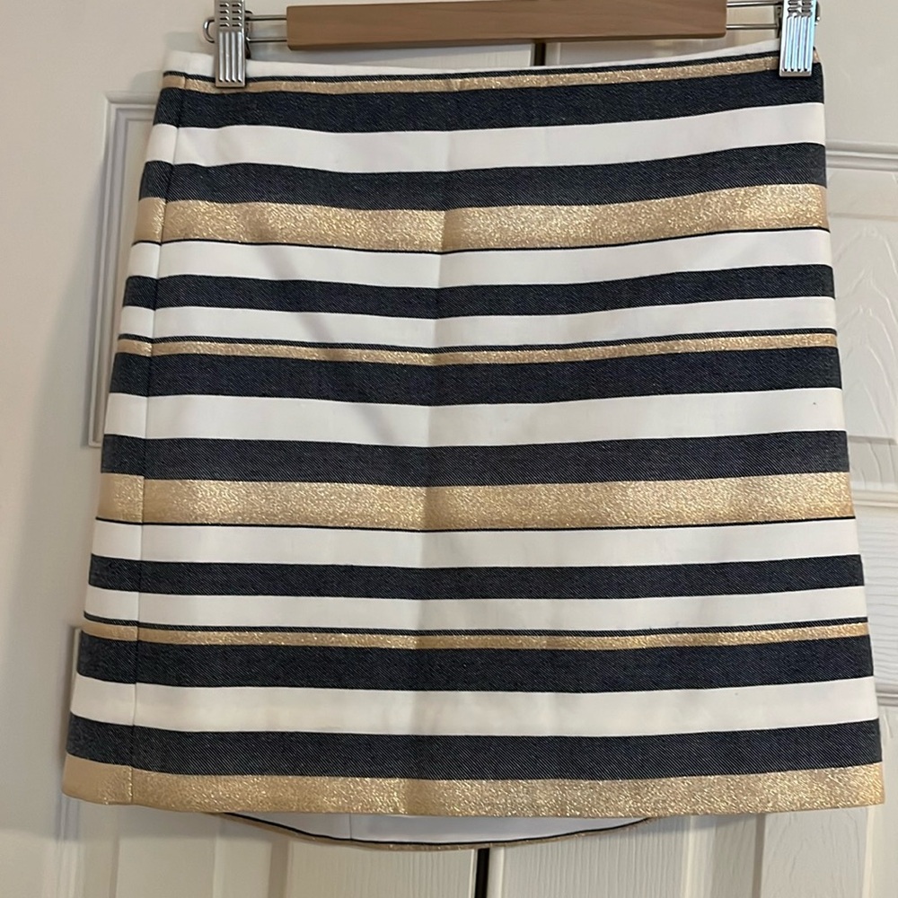 J Crew mini striped skirt
